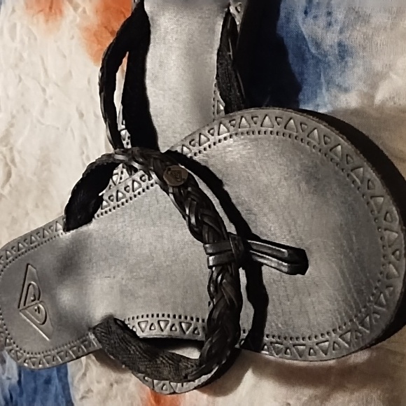 Black Braided Roxy Sandals - Picture 3 of 3